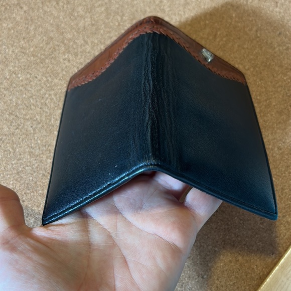 Brighton Leather Black with Brown Croc Wallet Classic  Brighton Heart Accent - Picture 8 of 11